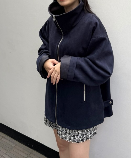 LOVELESS（ラブレス）の「スエードライクスタンドネックブルゾン（ブルゾン・メンズ・ブラック/ネイビー/ベージュ系その他4・L/M）」の4枚目の写真