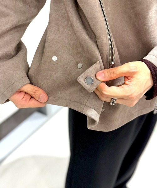 LOVELESS（ラブレス）の「スエードライクスタンドネックブルゾン（ブルゾン・メンズ・ブラック/ネイビー/ベージュ系その他4・L/M）」の10枚目の写真