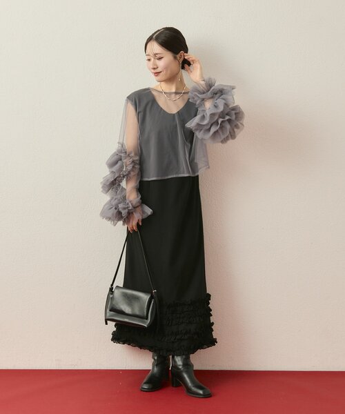 【美品】mystic ティアードフリルドレスSET mystic（ミスティック）の「【@____ri__125企画/オケージョン対応