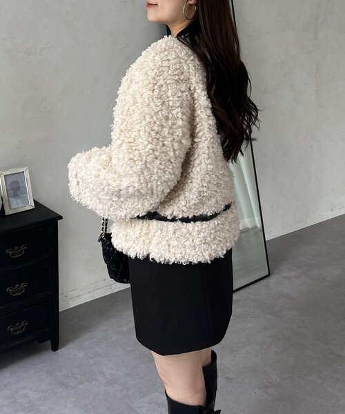 prose verse（プロズヴェール）の「カーリーファーブルゾン（ブルゾン・レディース・アイボリー・MEDIUM/LARGE）」の9枚目の写真