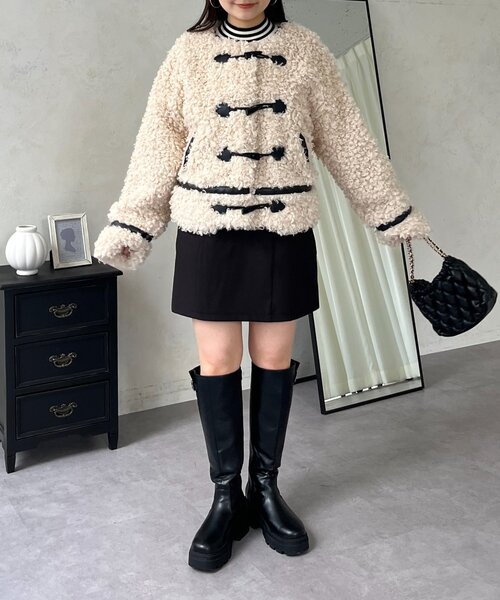 prose verse（プロズヴェール）の「カーリーファーブルゾン（ブルゾン・レディース・アイボリー・MEDIUM/LARGE）」の20枚目の写真