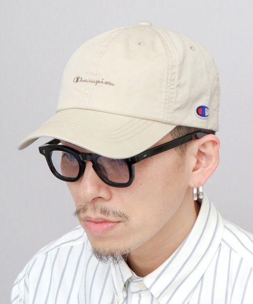 Champion(チャンピオン)の「ユーズド風 ウォッシュツイル ハイキャップ 深め(キャップ・メンズ・ブラック/チャコール/ベージュ/オフホワイト・FREE)」の2枚目の写真
