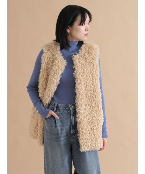 sm2rhythm（サマンサモスモスリズム）の「袖ボタンリブニットプルオーバー（ニット/セーター・レディース・レッド/ブルー/ブラック・F）」の11枚目の写真