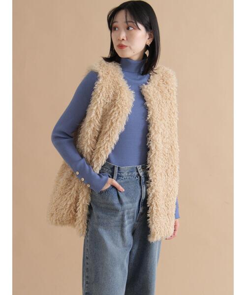 sm2rhythm（サマンサモスモスリズム）の「袖ボタンリブニットプルオーバー（ニット/セーター・レディース・レッド/ブルー/ブラック・F）」の12枚目の写真