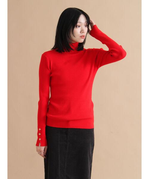 sm2rhythm（サマンサモスモスリズム）の「袖ボタンリブニットプルオーバー（ニット/セーター・レディース・レッド/ブルー/ブラック・F）」の17枚目の写真