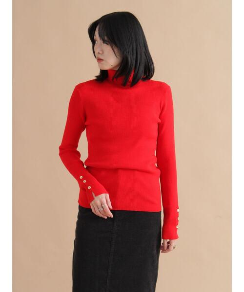 sm2rhythm（サマンサモスモスリズム）の「袖ボタンリブニットプルオーバー（ニット/セーター・レディース・レッド/ブルー/ブラック・F）」の18枚目の写真