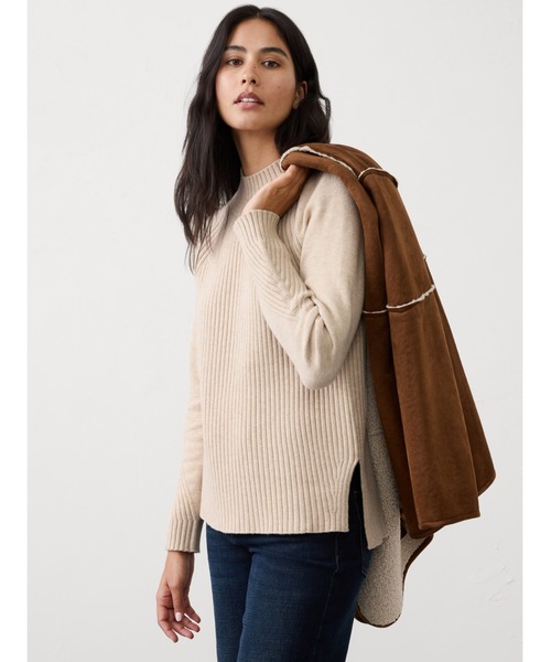 BANANA REPUBLIC FACTORY STORE(バナナリパブリック ファクトリーストア)の「BANANA REPUBLIC FACTORY STORE ミックスリブタートルネックセーター(ニット/セーター・レディース・ホワイト/ナチュラル/イエロー/インディゴブルー/レッド/ピンク・L/M/S/XS)」の3枚目の写真