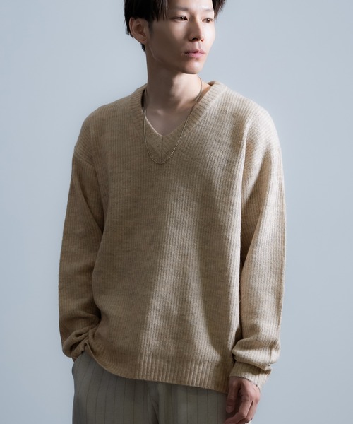 improves（インプローブス）の「フィラッフィーヤーン Vネックニット（ニット/セーター・メンズ・ブラウン/グレー/ブルー/ホワイト/ブラック/ベージュ・MEDIUM/LARGE/X-LARGE）」の5枚目の写真