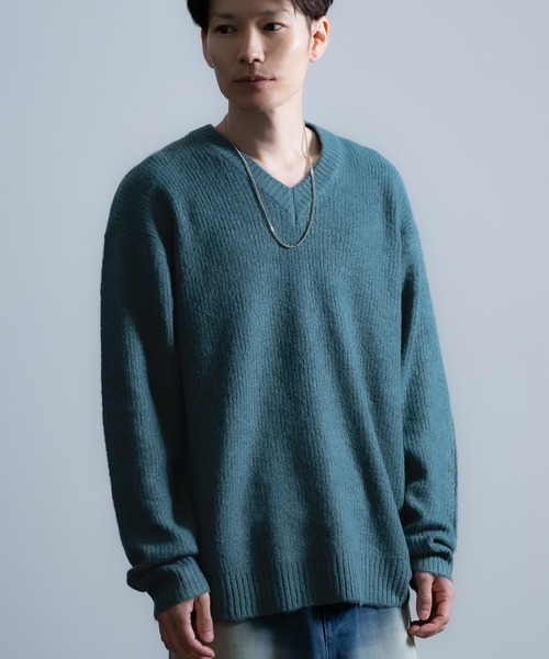 improves（インプローブス）の「フィラッフィーヤーン Vネックニット（ニット/セーター・メンズ・ブラウン/グレー/ブルー/ホワイト/ブラック/ベージュ・MEDIUM/LARGE/X-LARGE）」の6枚目の写真