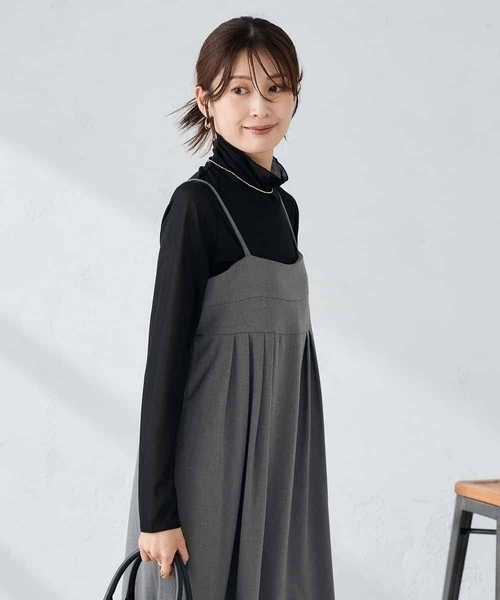 a.v.v(アーヴェヴェ)の「【洗える】バックオープンキャミワンピース(ワンピース・レディース・グレー/ブラック・36/38/40)」の9枚目の写真
