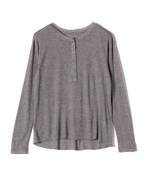 SHIPS Colors(シップス カラーズ)の「SHIPS Colors:ウール混 天竺 ヘンリー ネック ロンT(Tシャツ/カットソー・レディース・グレー/オフホワイト/イエロー・ONE SIZE)」の7枚目の写真