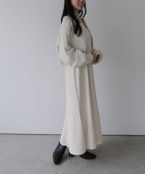 archives（アルシーヴ）の「金釦ニットＣＤ×マーメイドキャミワンピースＳＥＴ（ワンピース・レディース・アイボリー/ブラック/モカ・MEDIUM）」の6枚目の写真