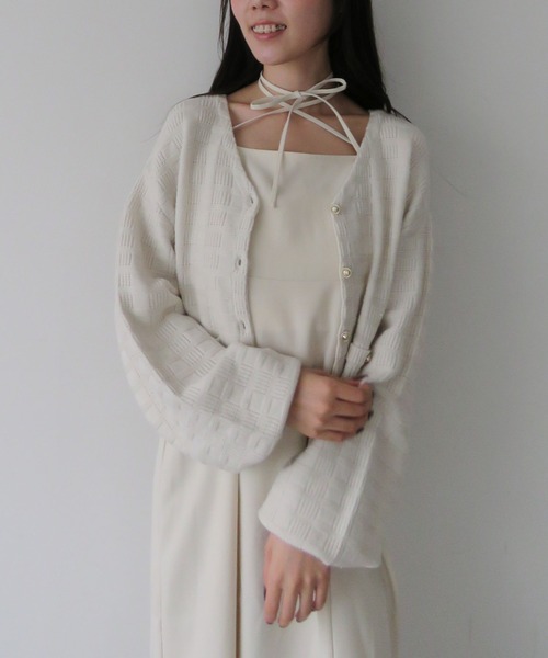 archives（アルシーヴ）の「金釦ニットＣＤ×マーメイドキャミワンピースＳＥＴ（ワンピース・レディース・アイボリー/ブラック/モカ・MEDIUM）」の9枚目の写真