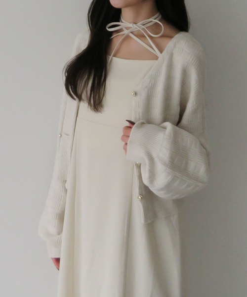 archives（アルシーヴ）の「金釦ニットＣＤ×マーメイドキャミワンピースＳＥＴ（ワンピース・レディース・アイボリー/ブラック/モカ・MEDIUM）」の10枚目の写真