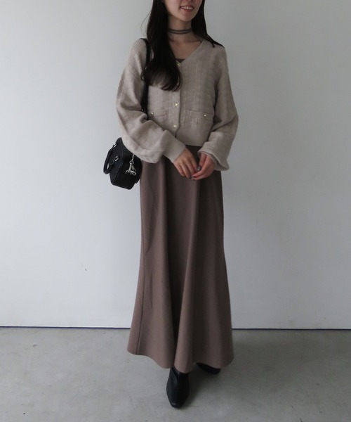 archives（アルシーヴ）の「金釦ニットＣＤ×マーメイドキャミワンピースＳＥＴ（ワンピース・レディース・アイボリー/ブラック/モカ・MEDIUM）」の13枚目の写真