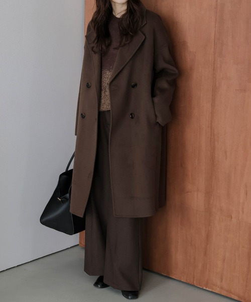La-gemme（ラジェム）の「オーバーサイズチェスターコート（チェスターコート・レディース・ブラック/グレー/ブラウン/カーキブラウン・フリー）」の4枚目の写真