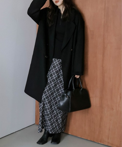 La-gemme（ラジェム）の「オーバーサイズチェスターコート（チェスターコート・レディース・ブラック/グレー/ブラウン/カーキブラウン・フリー）」の2枚目の写真