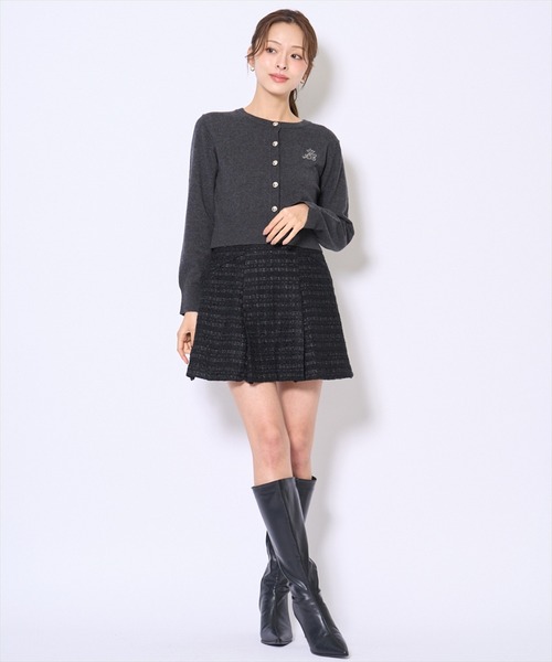 AND COUTURE(アンドクチュール)の「日本製ツイードミニスカート(スカート・レディース・ブラック系その他/ブルー系その他・SMALL/MEDIUM)」の3枚目の写真