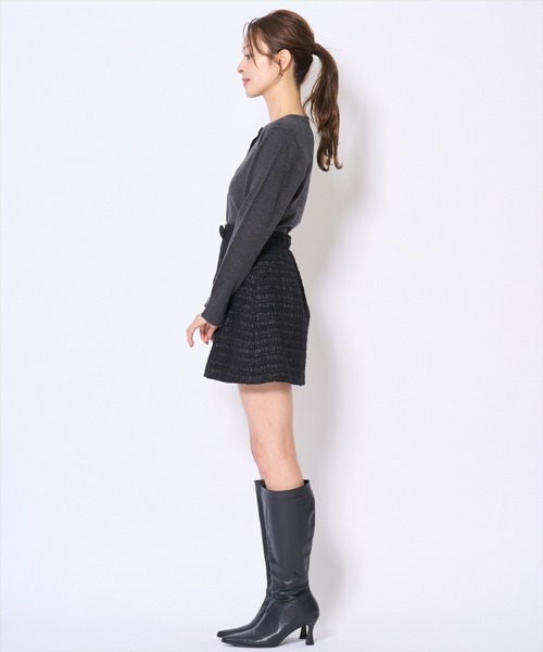 AND COUTURE(アンドクチュール)の「日本製ツイードミニスカート(スカート・レディース・ブラック系その他/ブルー系その他・SMALL/MEDIUM)」の6枚目の写真