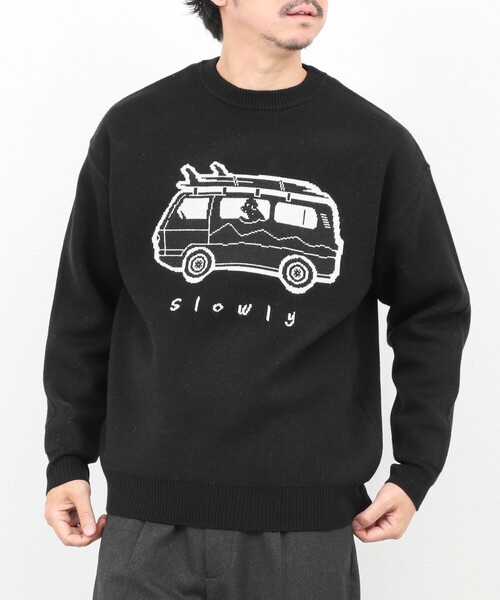 NOLLEY’S（ノーリーズ）の「【STONEWOLD】WAGON ウォッシャブル CN 25AW（ニット/セーター・メンズ・オリーブ/ブラック/ライトグレー・S/M/L/XL）」の2枚目の写真