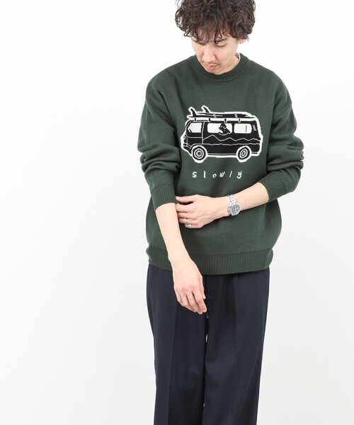 NOLLEY’S（ノーリーズ）の「【STONEWOLD】WAGON ウォッシャブル CN 25AW（ニット/セーター・メンズ・オリーブ/ブラック/ライトグレー・S/M/L/XL）」の4枚目の写真