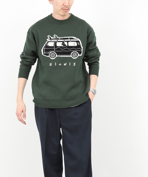 NOLLEY’S（ノーリーズ）の「【STONEWOLD】WAGON ウォッシャブル CN 25AW（ニット/セーター・メンズ・オリーブ/ブラック/ライトグレー・S/M/L/XL）」の5枚目の写真