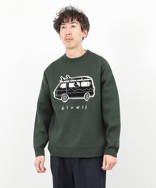 NOLLEY’S（ノーリーズ）の「【STONEWOLD】WAGON ウォッシャブル CN 25AW（ニット/セーター・メンズ・オリーブ/ブラック/ライトグレー・S/M/L/XL）」の6枚目の写真