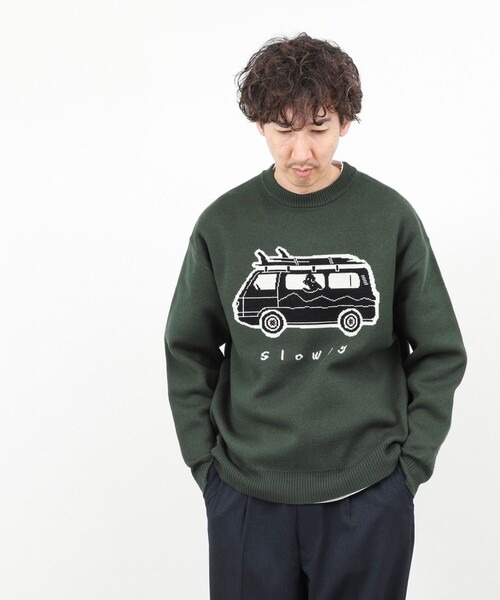 NOLLEY’S（ノーリーズ）の「【STONEWOLD】WAGON ウォッシャブル CN 25AW（ニット/セーター・メンズ・オリーブ/ブラック/ライトグレー・S/M/L/XL）」の7枚目の写真