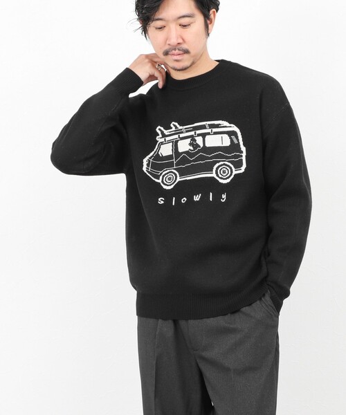 NOLLEY’S（ノーリーズ）の「【STONEWOLD】WAGON ウォッシャブル CN 25AW（ニット/セーター・メンズ・オリーブ/ブラック/ライトグレー・S/M/L/XL）」の14枚目の写真