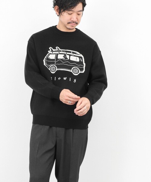 NOLLEY’S（ノーリーズ）の「【STONEWOLD】WAGON ウォッシャブル CN 25AW（ニット/セーター・メンズ・オリーブ/ブラック/ライトグレー・S/M/L/XL）」の15枚目の写真