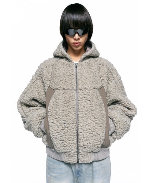INSILENCE(インサイロンス)の「テクスチャードウールフードジャケット ベージュ(その他アウター・レディース・その他・LARGE/MEDIUM/SMALL)」の1枚目の写真