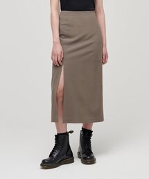 レディースハイウエストスリットロングスカート【ダスティベージュ】