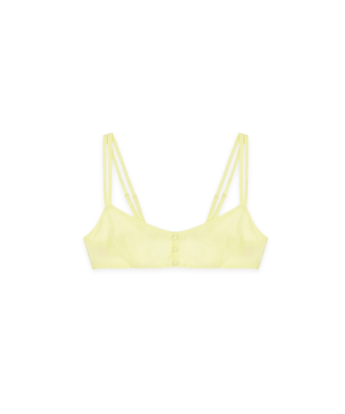 SINOON（シヌーン）の「[レッドベルベット JOIE 着用] Three Button Layered Bustier (Cream Yellow)（Tシャツ/カットソー・レディース・イエロー・FREE）」の4枚目の写真
