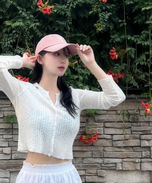 WOOALONG（ウアロン）の「Signature Logo ball cap - DUSTY PINK (PINK LOGO)（キャップ・レディース・ピンク・SMALL/MEDIUM）」の6枚目の写真