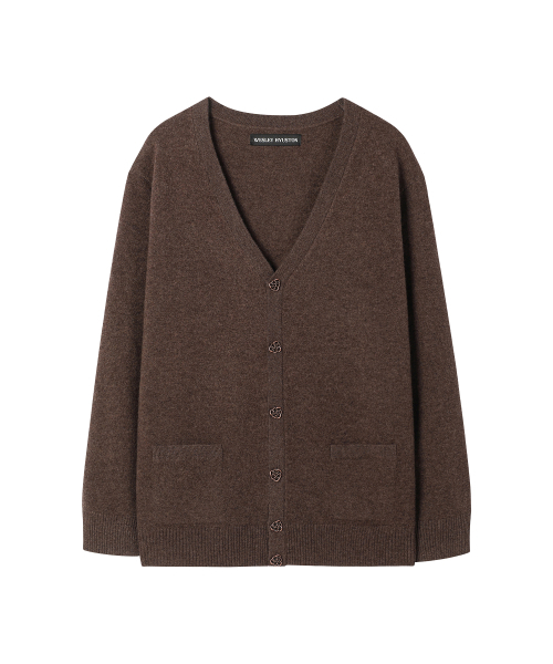WESLEYHYUSTON(ウェズリーユーストン)の「Vine metal button wool cardigan brown(カーディガン/ボレロ・メンズ・その他・LARGE/MEDIUM)」の3枚目の写真