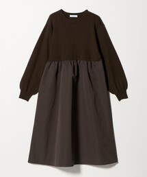 セール】12ゲージ ギャザー リブニットワンピース ‐ウォッシャブル‐＜A