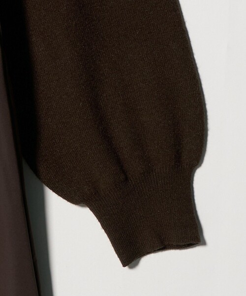 A DAY IN THE LIFE UNITED ARROWS(アデイインザライフユナイテッドアローズ)の「ニット×タフタ コンビギャザー ワンピース ‐ウォッシャブル‐ <A DAY IN THE LIFE>(ワンピース・レディース・ブラック/ダークブラウン・FREE)」の5枚目の写真