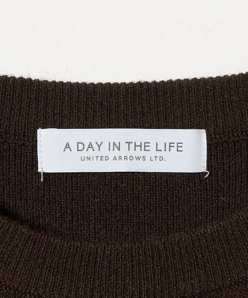 A DAY IN THE LIFE UNITED ARROWS(アデイインザライフユナイテッドアローズ)の「ニット×タフタ コンビギャザー ワンピース ‐ウォッシャブル‐ <A DAY IN THE LIFE>(ワンピース・レディース・ブラック/ダークブラウン・FREE)」の11枚目の写真