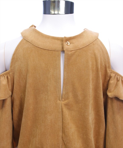 clear（クリア）の「2wayリボンフェイクスエード長袖ミニワンピース[大人 フェミニン 上品]≪AW新作≫（ワンピース・レディース・ベージュ/チャコールグレー・F）」の17枚目の写真