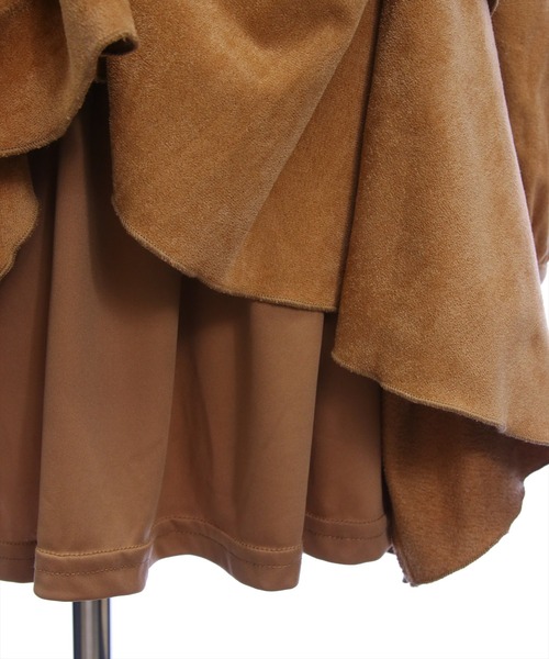 clear（クリア）の「2wayリボンフェイクスエード長袖ミニワンピース[大人 フェミニン 上品]≪AW新作≫（ワンピース・レディース・ベージュ/チャコールグレー・F）」の9枚目の写真