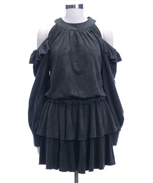 clear（クリア）の「2wayリボンフェイクスエード長袖ミニワンピース[大人 フェミニン 上品]≪AW新作≫（ワンピース・レディース・ベージュ/チャコールグレー・F）」の21枚目の写真