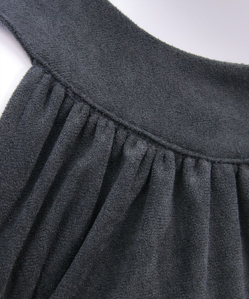 clear（クリア）の「2wayリボンフェイクスエード長袖ミニワンピース[大人 フェミニン 上品]≪AW新作≫（ワンピース・レディース・ベージュ/チャコールグレー・F）」の22枚目の写真