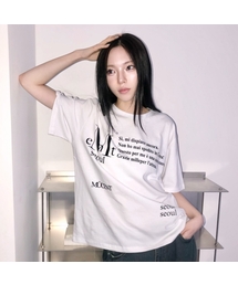 センタリーソウルレタリングラウンドネック半袖Tシャツ男女共用(2カラー)
