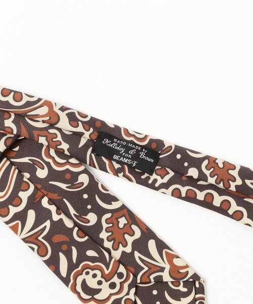 BEAMS F(ビームスエフ)の「Holliday & Brown / シルク ペイズリー柄 プリント ネクタイ(ネクタイ・メンズ・ベージュ/ブラウン・ONE SIZE)」の7枚目の写真