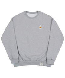 [UNISEX]ダックフェイス刺繍スマイルマンツーマン_グレー