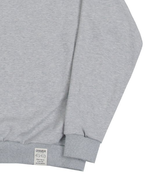 GRAVER（グレーバー）の「[UNISEX]ダックフェイス刺繍スマイルマンツーマン_グレー（スウェット・レディース・グレー・LARGE/MEDIUM/X-LARGE）」の4枚目の写真