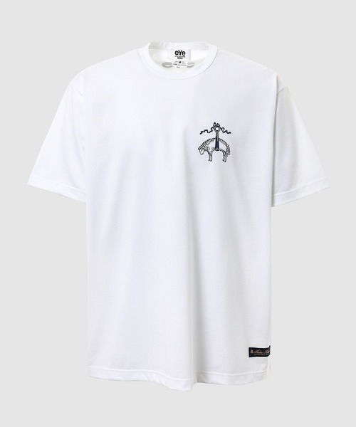 eYe JUNYA WATANABE MAN(アイジュンヤワタナベマン)の「『BROOKS BROTHERS』 W-NAME LOGO PRINT TEE(Tシャツ/カットソー・メンズ・ホワイト×ネイビー・S/M/L/XL)」の1枚目の写真