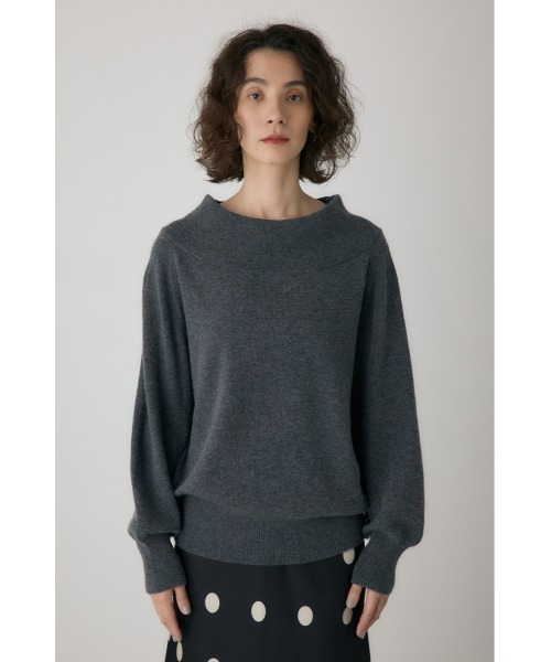 crie conforto（クリーコンフォルト）の「ワイドボートネックニット　冬服 / オフショル / ワンショル / 長袖 / アンゴラ混（ニット/セーター・レディース・ライトイエロー/ライトブルー/ネイビー/チャコールグレー・FREE）」の9枚目の写真