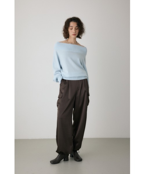 crie conforto（クリーコンフォルト）の「ワイドボートネックニット　冬服 / オフショル / ワンショル / 長袖 / アンゴラ混（ニット/セーター・レディース・ライトイエロー/ライトブルー/ネイビー/チャコールグレー・FREE）」の17枚目の写真