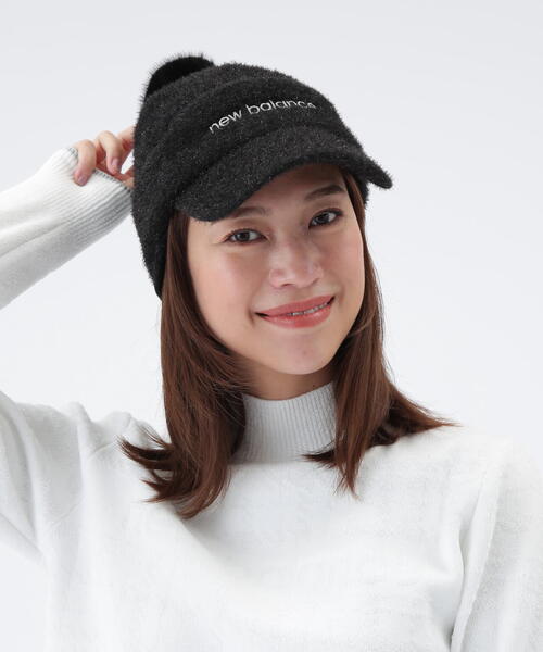 New Balance Golf（ニューバランスゴルフ）の「【new balance golf】ＢＲＩＭ　ＢＥＡＮＩＥ（ニットキャップ/ビーニー・レディース・ブラック/グレー系その他2/ホワイト・FREE）」の4枚目の写真